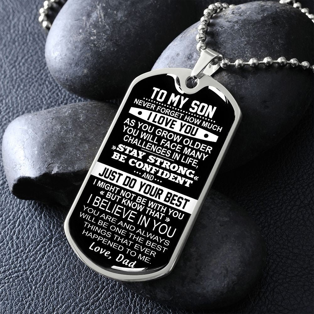 Buy LITTONE Dad Mum To Son Mens Jewelry Dogtag Pendant Necklace Stainless  Steel Dog tag Love Gifts (Mum to Son F) Online at desertcartINDIA