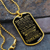 To My Son | You Will Never Lose | Dog Tag Necklace