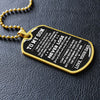 Son Never Lose, Dog Tag Necklace, Christmas Gift Idea, Son Gift from Dad