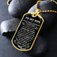 Proud To Call You My Son, Dog Tag Necklace Quotes Meaning Message, 18k Yellow Gold Gift For Son From Dad, Christmas Birthday Gift Ideas