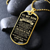 To My Son Gift From Dad | I'm So Proud Of You Love Dad | Dog Tag Necklace