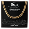 To My Son - My Heart - Cuban Link Chain Necklace