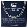 To My Dear Son Gift From Dad | Always Remember | Cuban Link Chain