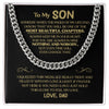 To My Son Gift From Dad | Most Beautiful Chapters | Cuban Link Chain Necklace