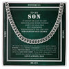 To My Son - Straighten Your Crown, Cuban Link Chain Necklace Gift Son