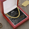 TO MY SON - STRAIGHTEN YOUR CROWN, CUBAN CHAIN GIFT FOR SON FROM DAD