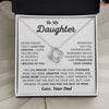 Daughter Believe In Yourself, Love Knot Necklace, Daughter Gift From Dad, Christmas Gift Idea For Daughter