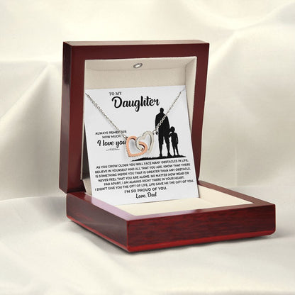 Daughter As You Grow Older, Interlocking Hearts Necklace, Gift For Daughter From Dad